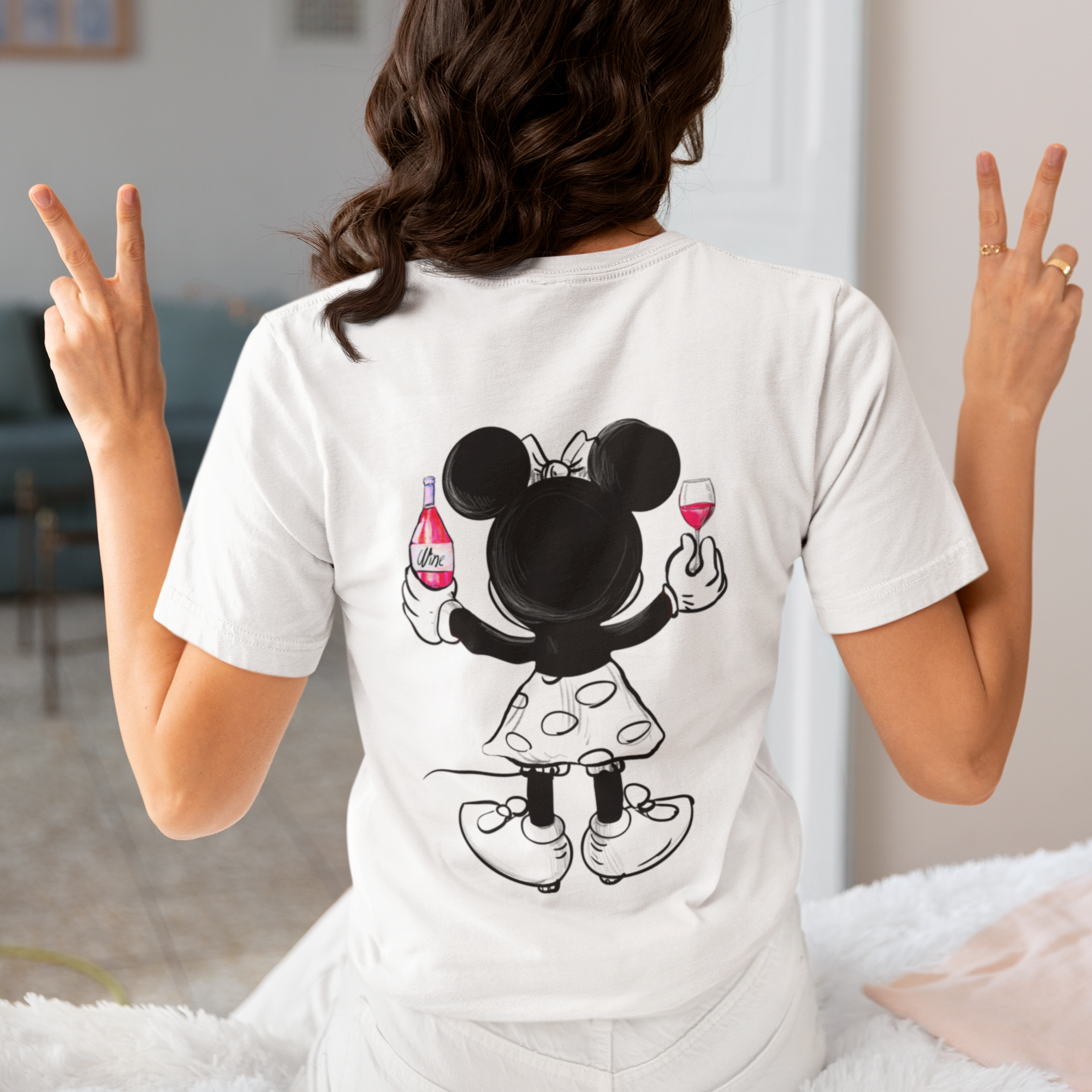 WEIN MOUSE - Premium Damenshirt Backprint